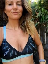 Triangel Bikini Top Eco | Summer Sea + Black Tie Dye | Omkeerbaar - M (38)