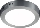 LED Plafondlamp - Plafondverlichting - Trion Sonta - 11W - Warm Wit 3000K - Rond - Mat Nikkel - Aluminium