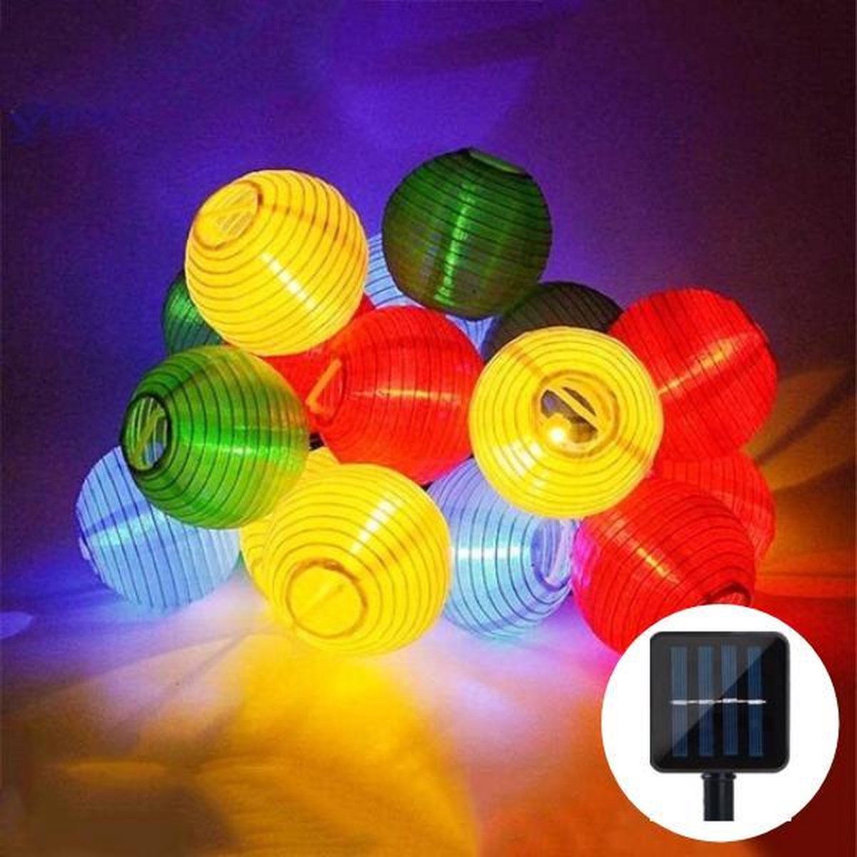 Solar Tuinverlichting - Lichtsnoer 10 Lampion LED Lampen - Voor Buiten 10M  Lang -... | bol.com