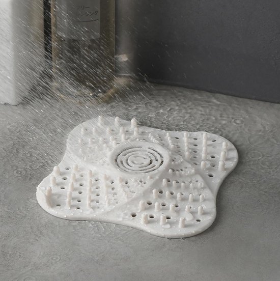 Kronwahl 4 universele siliconen afvoerzeefjes, hoogwaardige zeefjes voor gootstenen, spoelbakken & wastafels in keuken en badkamer, haarvanger badkuip, haarzeef douche, praktische siliconen zeefjes