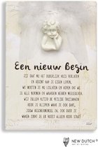 Beschermengel unieke tegel met gedicht Een nieuw begin - nieuw begin - succes- New Dutch®