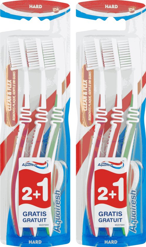 Aquafresh Clean & Fresh brosse à dents dure 6 pièces | bol.com