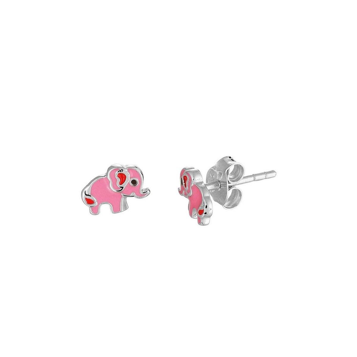 YO&NO - Oorbellen - Zilver - Oorknoppen - Olifant - 7.5mm - 5.6mm - Kinderen - Gerhodineerd - Zilver 925