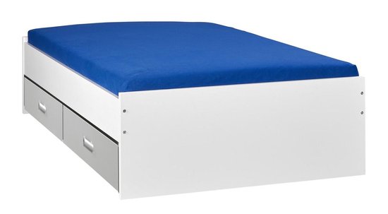 HÊTRE - Lit avec rangement - 120x200 - Blanc - Comprend des tiroirs en  aluminium - | bol.com