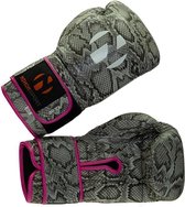 Bokshandschoenen Snake Nihon | slangenprint & roze details - Product Kleur: Zwart / Roze / Product Gewicht: 12OZ
