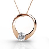 Yolora Dames Ketting met Hanger - Kalpa Camaka Kristal - Rosé kleurig - 18K Roségoud Verguld - Vrouwen Collier Rose Gold - Halsketting - Sieraden - Luxe Giftbox - Geschenkdoos - Ca