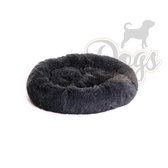 Luxe katten & hondenmand - Fluffy Donut - Heerlijk zacht - Antraciet - 70 cm - Size M