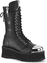 DemoniaCult - GRAVEDIGGER14 Boots - US 4 - 36 Shoes - Zwart