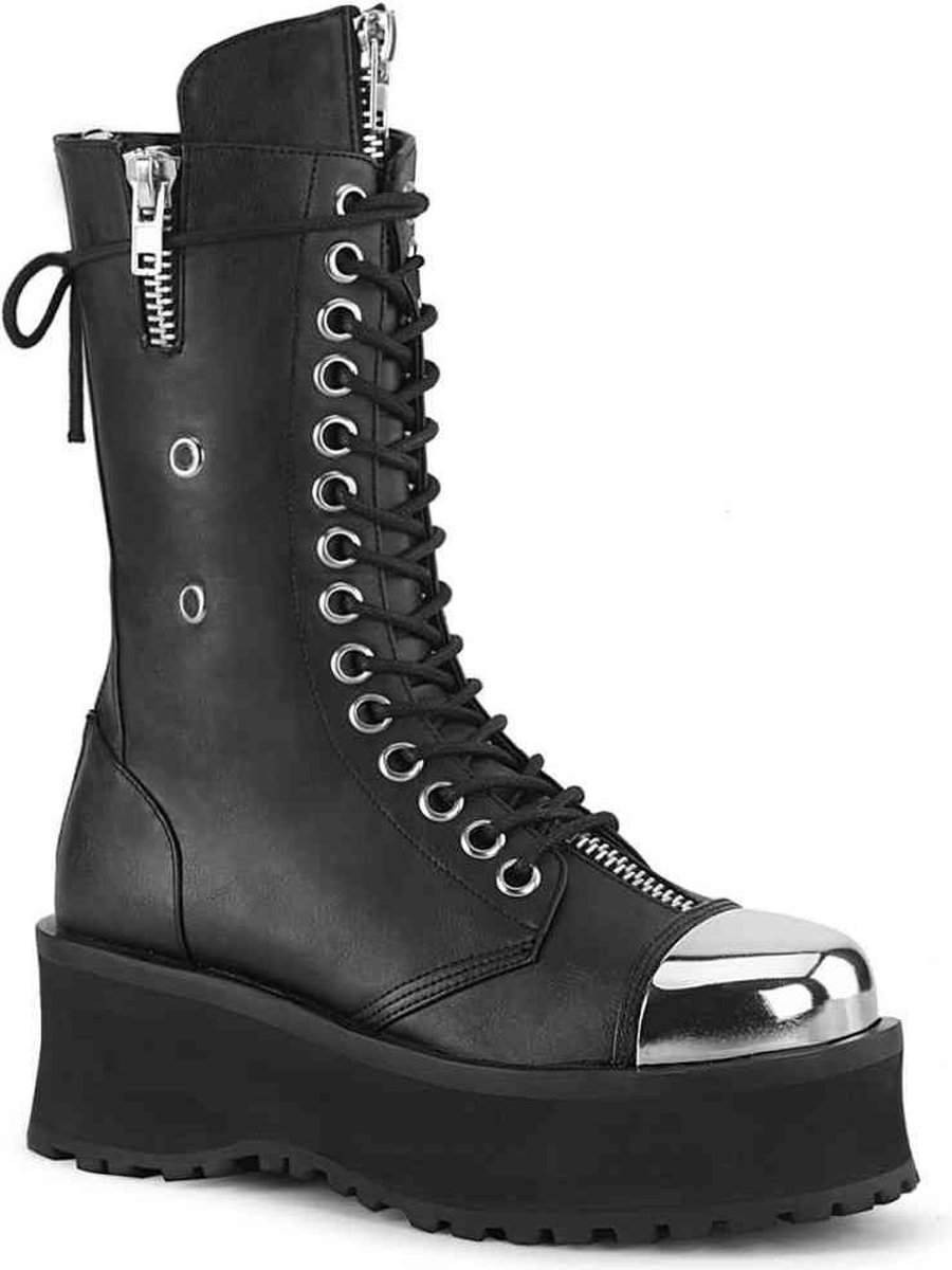 DemoniaCult - GRAVEDIGGER-14 Laarzen - US 4 - 36 Shoes - Zwart