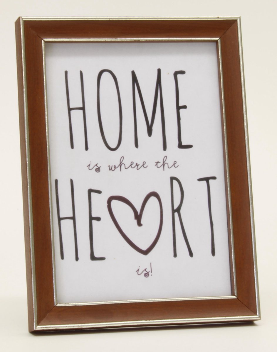 Deknudt Frames - Houten fotolijst met zilveren bies voor foto 10x15