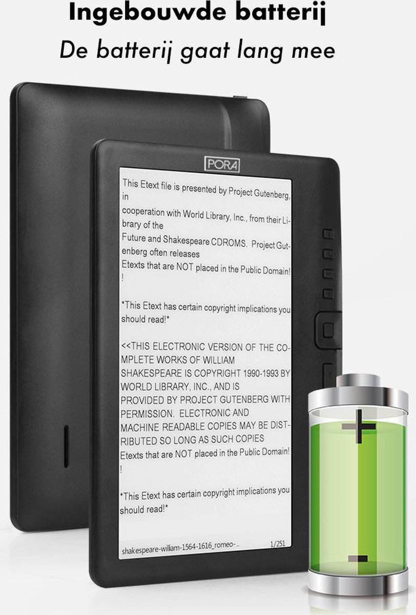 Simple E-Reader V2 – Hoge Resolutie & Extra Groot Beeldscherm + Oordopjes &  Hoesje &... | bol.com