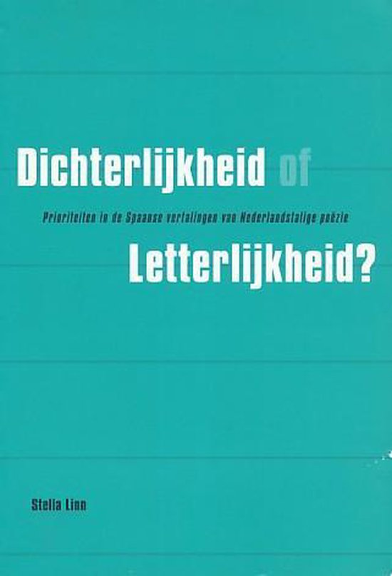 Dichterlijkheid of letterlijkheid ? - cover