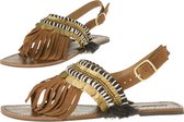 OndadeMar - Azteca Handgemaakte Leren - Sandalen - maat 37 - Bruin