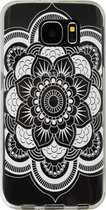 ADEL Siliconen Back Cover Softcase Hoesje Geschikt voor Samsung Galaxy S6 - Mandala Bloemen Wit