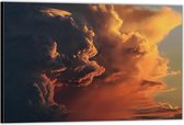 Dibond –Oranje Wolkenvelden– 60x40 Foto op Aluminium (Wanddecoratie van metaal)
