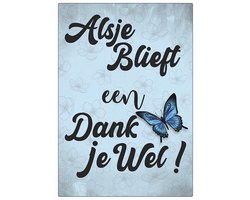 Spreukenbordje: Alsjeblieft een dankjewel! Bedankt | Houten Tekstbord