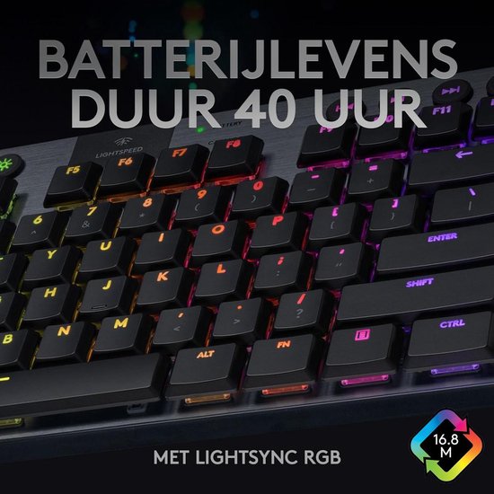 Logitech G915 TKL - Mechanisch Gaming Keyboard - Draadloos - GL Tactile - QWERTY (ISO) - Zwart - Logitech G