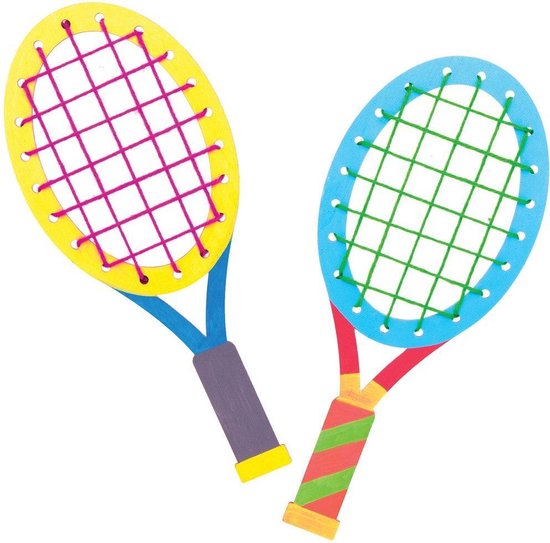 Komkommer invoegen Verzakking Baker Ross Tennis Racket Weven (4 stuks) Knutselspullen en Knutselsets voor  Kinderen | bol.com