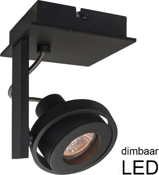 Artdelight - Plafondlamp Meist 1L - Zwart - LED 4,9W 2700K - IP20 - Dimbaar