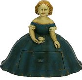 Victoriaans meisje met theekopje Ladekastje - decoratief figuur met ladekastje
