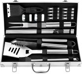 BBQ Set In Aluminium Koffer Barbecuetools Barbecue Accessoires Barbecueset Gereedschap RVS 20-Delige Outdoor Koken