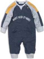 Dirkje - 1 pce Babysuit - Navy melee + grey melee + ochre - Mannen - Maat 74