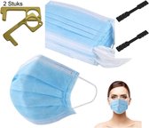 Hygiëne Pakket - 2 No  Touch Keys - 10 Medische Mondkapjes type IIR - 2 Houders - Hygiëne Sleutel - Earsaver - Earbuddies - Mondmasker