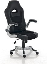 Bureaustoel - Game stoel - Modern - Armleuning - In hoogte verstelbaar - Kunstleer - Zwart - 60x66x128 cm