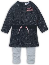 Dirkje - 2 pce Babysuit dress - Black + grey melee - Vrouwen - Maat 68