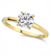 Velini Jewels -GR2300-58 -Ring-9 karat goud -8mm Cubic Zirkonia