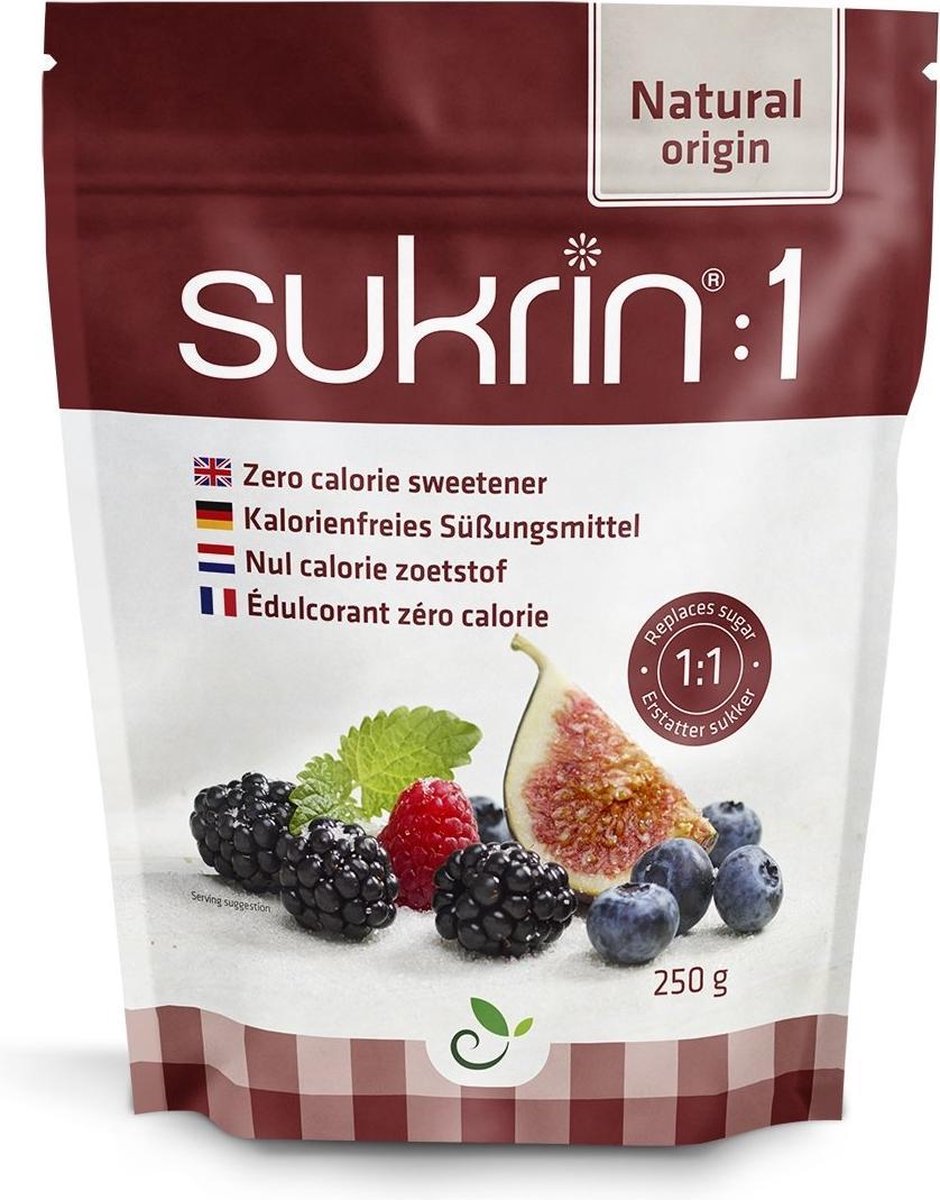 Sukrin:1 (250 gram) - Bevat Erythritol - 100% natuurlijke suikervervanger - Zonder calorie n