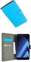 Wallet book style case hoesje voor Samsung Galaxy A5 (2017) - Effen Turquoise