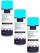 Airduster spray compressed gas - perslucht spuitbus (set van 3 stuks à 400ml/stuk)