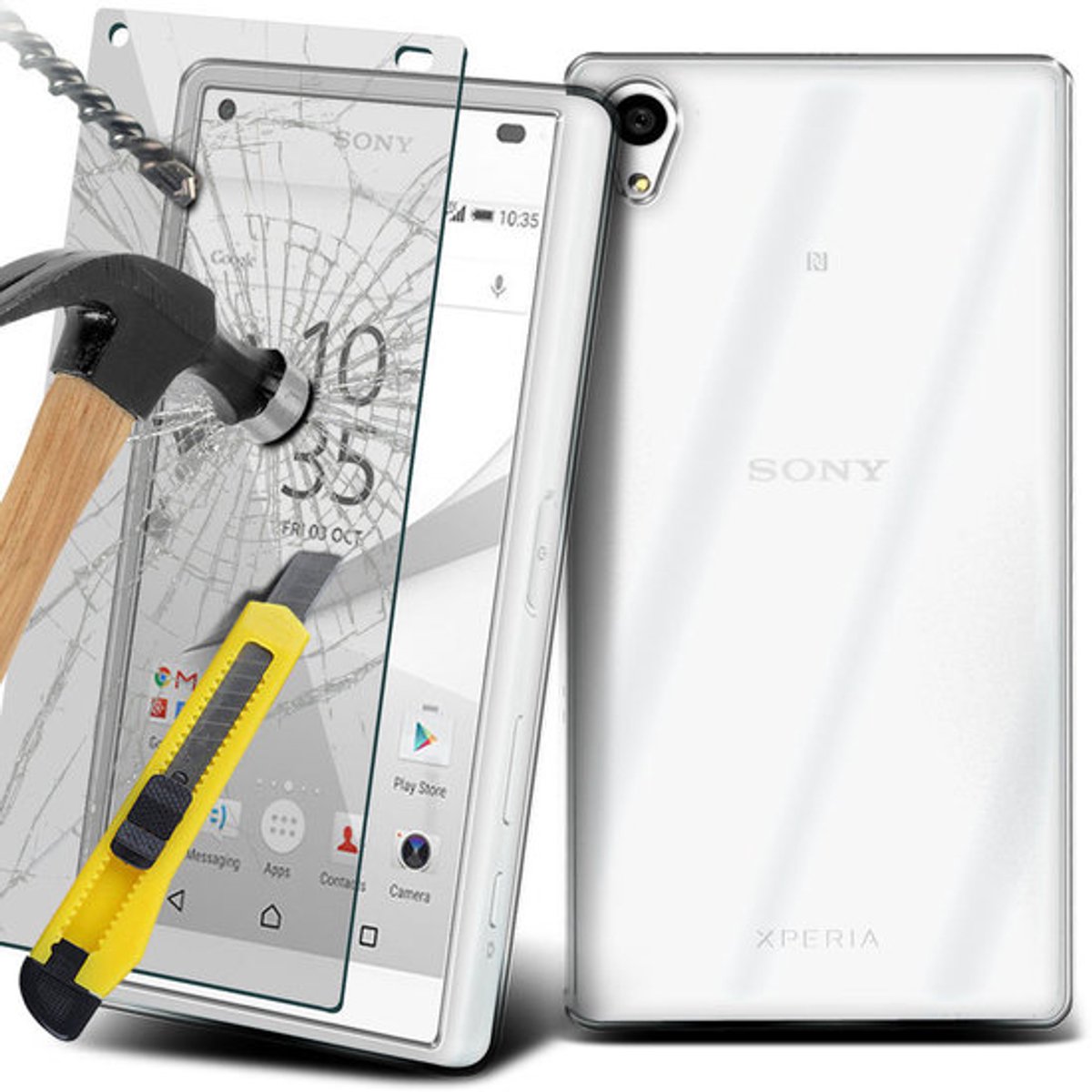 Geschikt voor Sony Xperia Z3 Compact Tempered Glas / Glazen Screenprotector 2.5D 9H