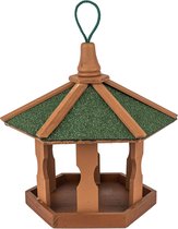 Vogelhuis gemaakt van hout voor op te hangen 44x44x36cm | Vogelhuisje voor vogelvoer - Voederhuis/station - Beschermd tegen sneeuw & regen | Feeder, voederplaats, vogelvoerhuis
