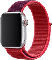 Wabando Nylon Band Exhibit Rood compatibel met Apple Watch 44/42 mm