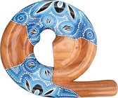 LIDAH® Didgeridoo Instrument - Spiral Travel Digeridoo - 36 cm - Compacte Australian Muziekinstrumenten - Handgeschilderd Mahonie