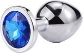 NewAgeDevi Crystal - Butt bling - Anal - Buttplug - Blauw - Zilver | 28 mm