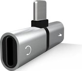 Adapter 2-in-1 Splitter - Geschikt voor iPhone - Audio - Opladen Zilver