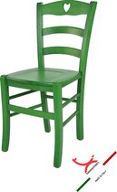 Tommychairs Cuore - Eetkamerstoel - 1 Stuk - Groen - Hout