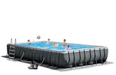 Intex opzetzwembad - Ultra XTR Frame antraciet - (lxbxh) 975 x 488 x 132 cm - inclusief accessoires
