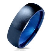 Ringen Dames - Ringen Vrouwen - Ring Dames - Ringen Mannen - Heren Ring - Ring Heren - Ring - Ringen - Blauwe Ring - Geborstelde Look - Shine