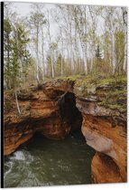 Dibond –Water in het Bos– 30x40cm Foto op Aluminium (Wanddecoratie van metaal)