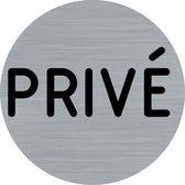 Deurbordje - privé bord - privé - bordje - rond met RVS look