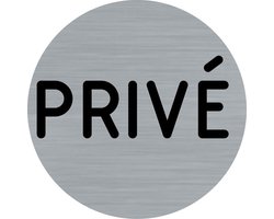 Deurbordje - privé bord - privé - bordje - rond met RVS look