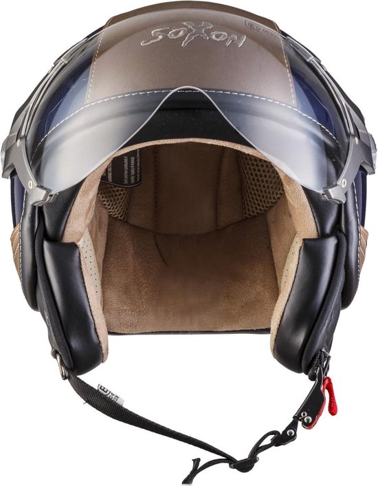 SOXON SP-326 Urban mat blauw jethelm S Small 55-56cm hoofdomtrek, met  vizier, | bol.com