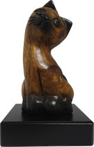 Mini urn kat (hout) - sokkel graniet - Dierenurn - Inhoud 0,015L