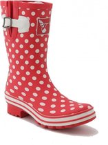 Regenlaars rood met witte stip kort model 36