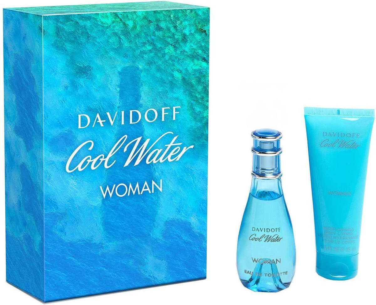 2-piece Gift Set Davidoff Cool Water Woman Eau De Toilette Spray 30ml + Body Lotion 75ml - Davidoff