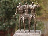 Tuinbeeld - modern bronzen beeld - 3 mannen - Bronzartes - 36 cm hoog